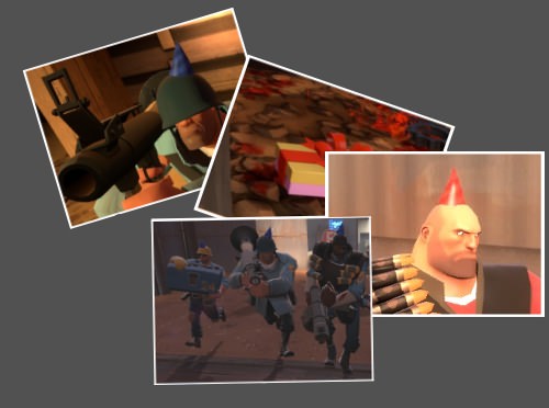 Коллаж с фотографиями персонажей Team Fortress 2
