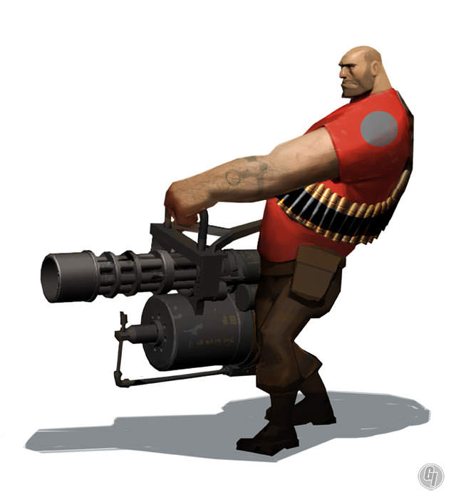 Набросок пулемётчика из Team Fortress 2